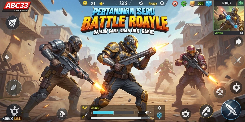 Tampilan gameplay seru dalam game Battle Royale ABC33.