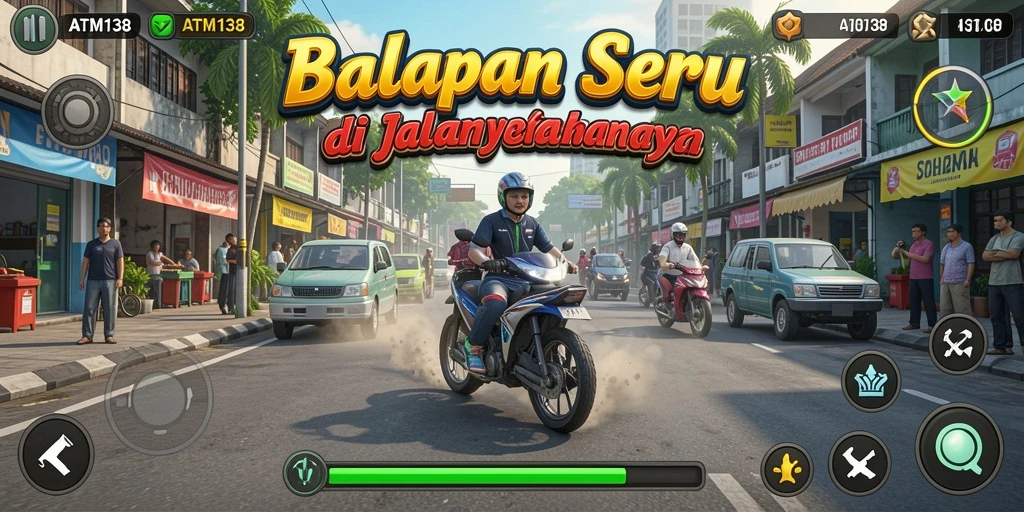Gameplay balapan yang menegangkan dan mendebarkan di ATM138.