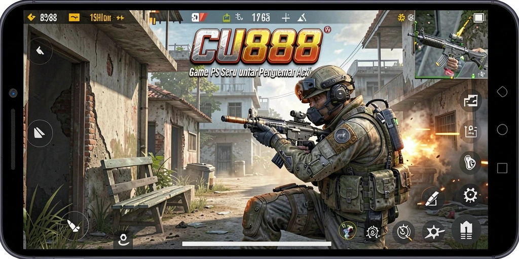 Gameplay intens dalam CU888, penuh aksi dan strategi FPS.