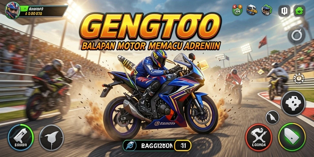 Gameplay seru balapan motor di GENGTOTO dengan grafis yang menawan.