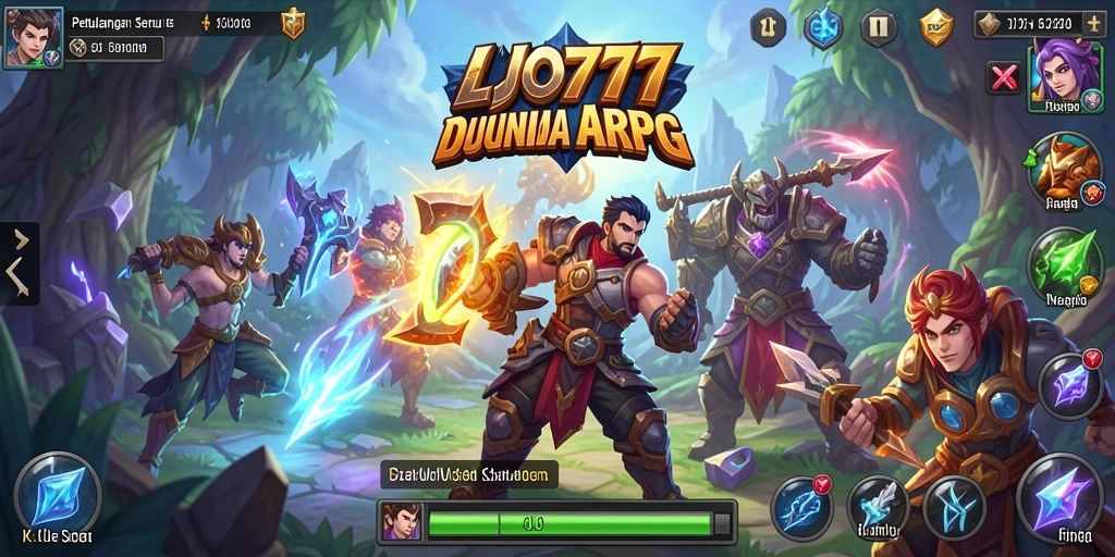 Tampilan gameplay seru dalam LJO777 di dunia fantasi.