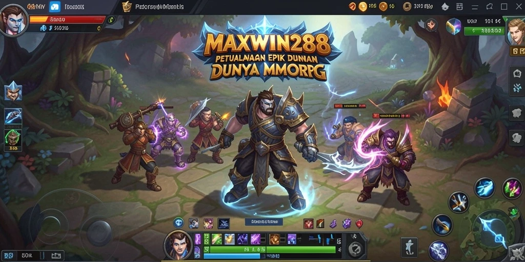 Screenshot MAXWIN288 menunjukkan aksi seru dalam gameplay MMORPG.