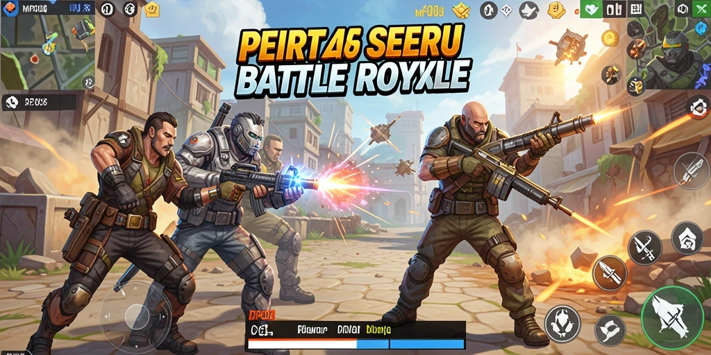 Screenshot gameplay MPO08 yang menampilkan aksi Battle Royale yang menegangkan.
