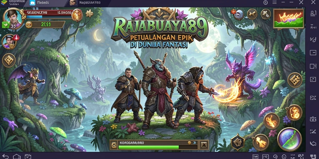 Tampilan gameplay RAJABUAYA89 dengan aksi seru di dunia fantasi.