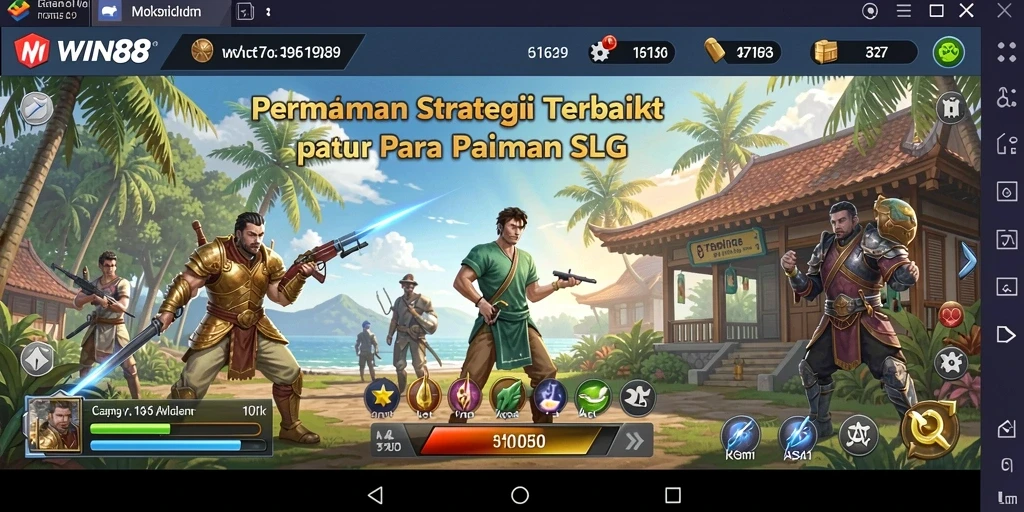 Screenshot gameplay WIN88 dengan aksi pertempuran dan strategi SLG yang mendebarkan.